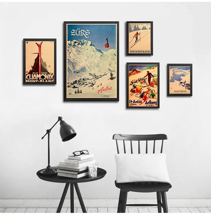 캔버스 페인팅 스키 빈티지 벽 크래프트 포스터 코팅 벽 - Home Decor Canada 리뷰 및 가격