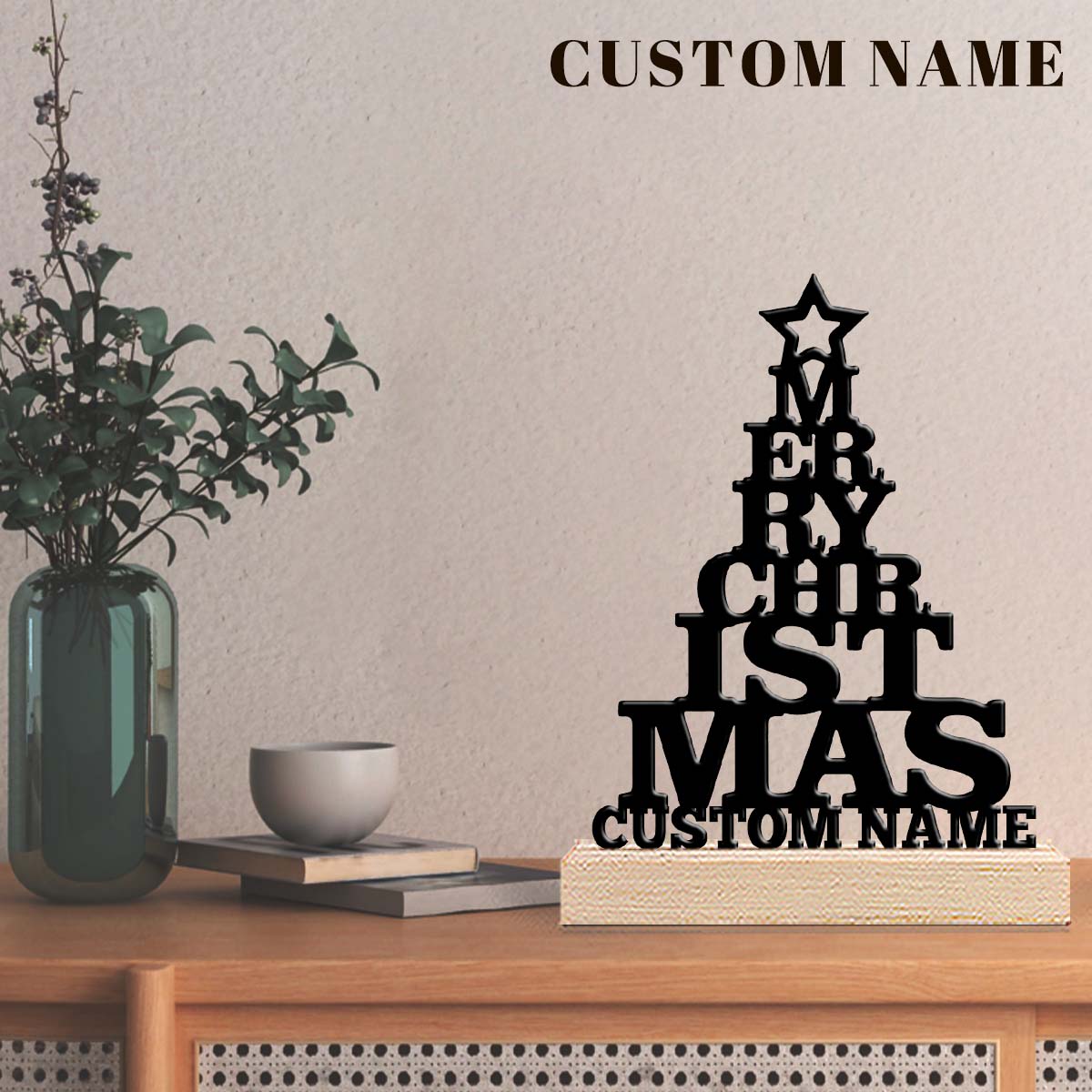 1Pc Csutom Name 메리 크리스마스 나무 베이 - Home Decor Names 리뷰 및 가격