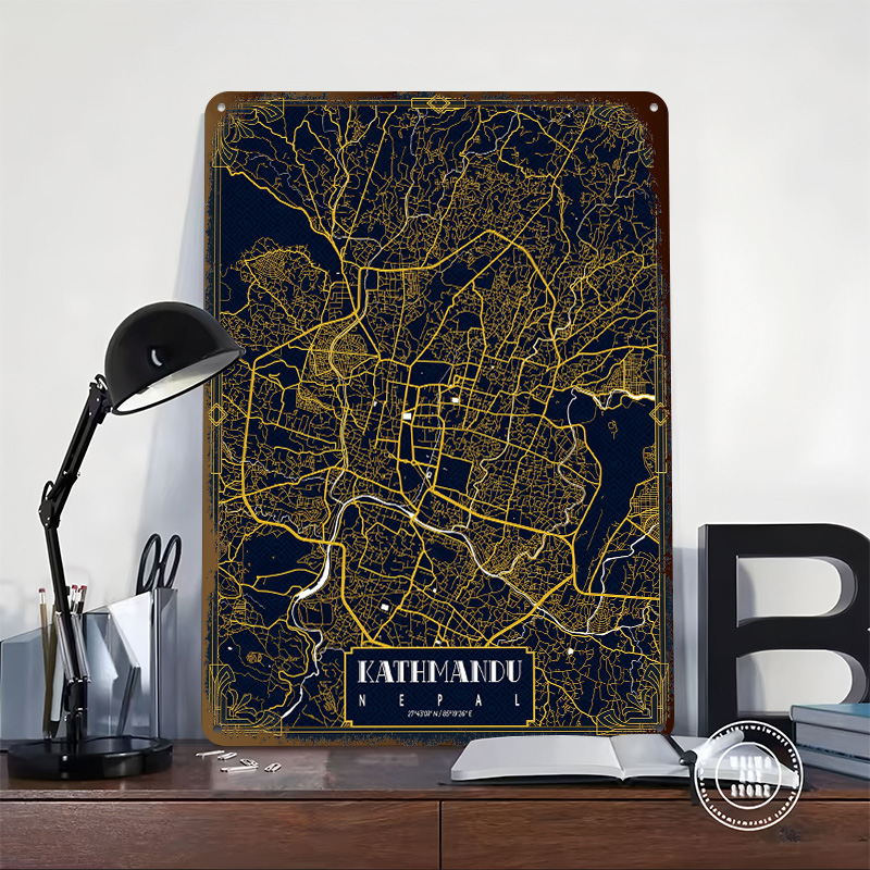 카트만두 도시 지도 골드 3D 텍스처 프린트 포스터 맞 - Home Decor Kathmandu 리뷰 및 가격