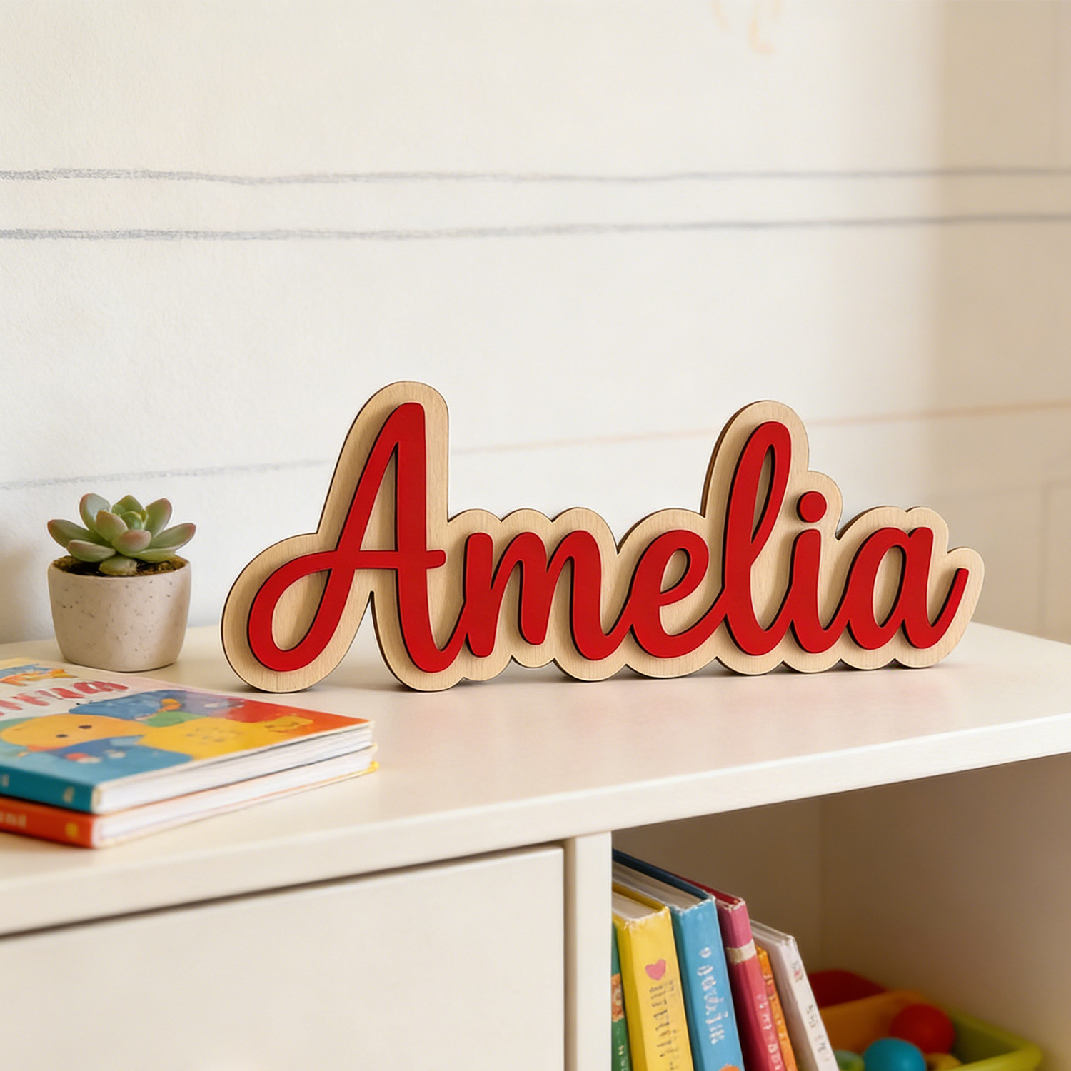 1개 맞춤형 이중층 목재 성 이름표, 맞춤형 선물, 어 - Home Decor Names 리뷰 및 가격