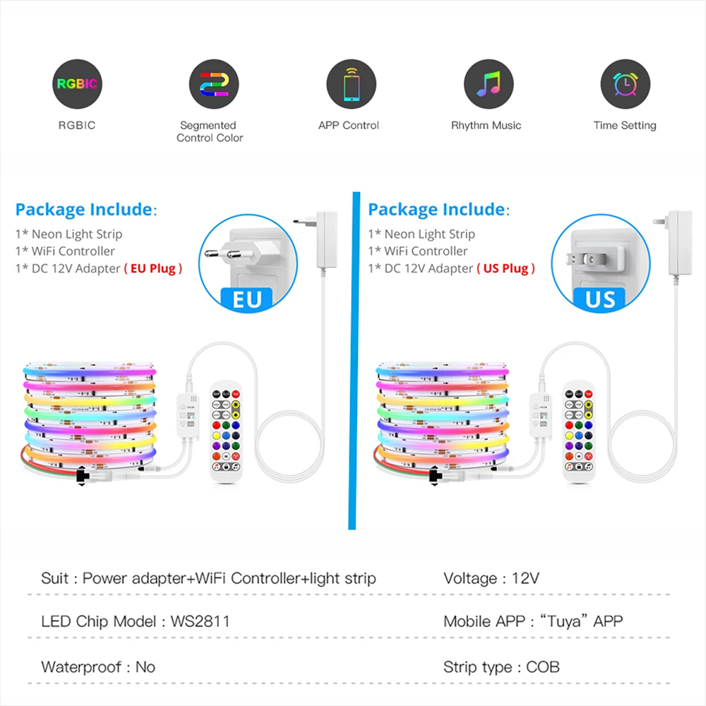 투야 와이파이 WS2811 RGBIC COB LED 스 - Home Decor App Free 리뷰 및 가격