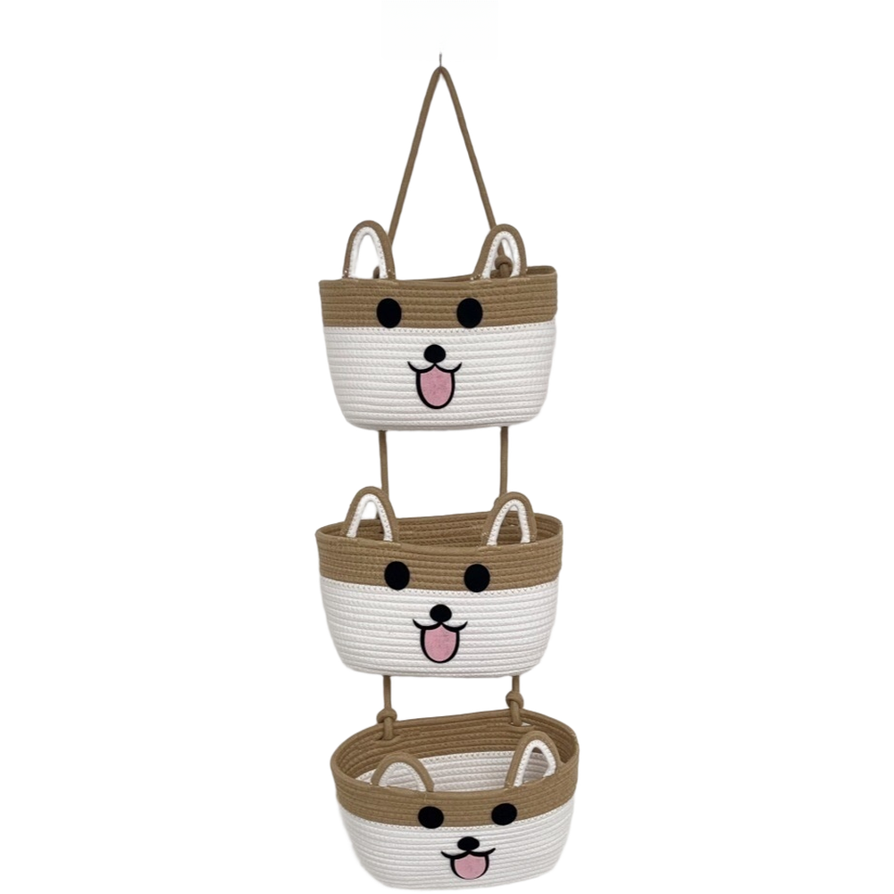 3단 면로프 걸이형 수납 바구니 벽걸이 정리함 (화장품 - Woven Wall Basket 리뷰 및 가격