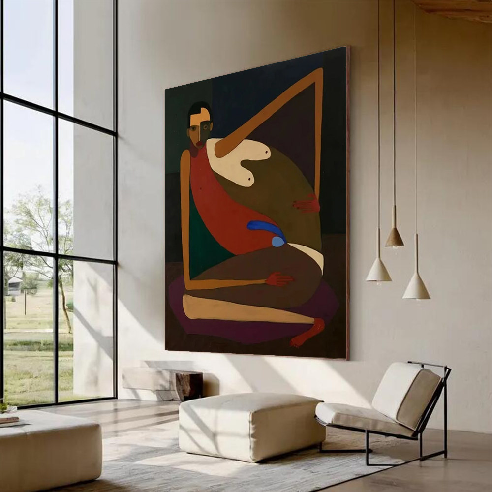 캔버스에 수작업으로 그린 추상 유화, 독특한 초상화 벽 - Home Decor Free Images 리뷰 및 가격