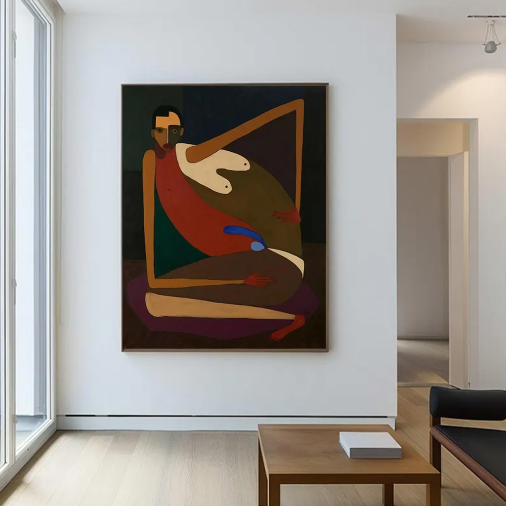 캔버스에 수작업으로 그린 추상 유화, 독특한 초상화 벽 - Home Decor Free Images 리뷰 및 가격