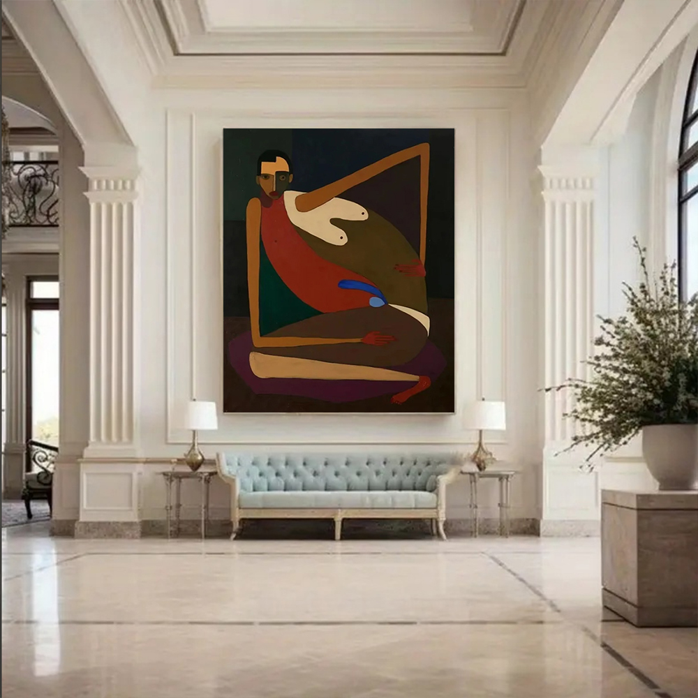 캔버스에 수작업으로 그린 추상 유화, 독특한 초상화 벽 - Home Decor Free Images 리뷰 및 가격