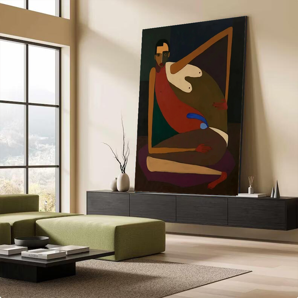 캔버스에 수작업으로 그린 추상 유화, 독특한 초상화 벽 - Home Decor Free Images 리뷰 및 가격