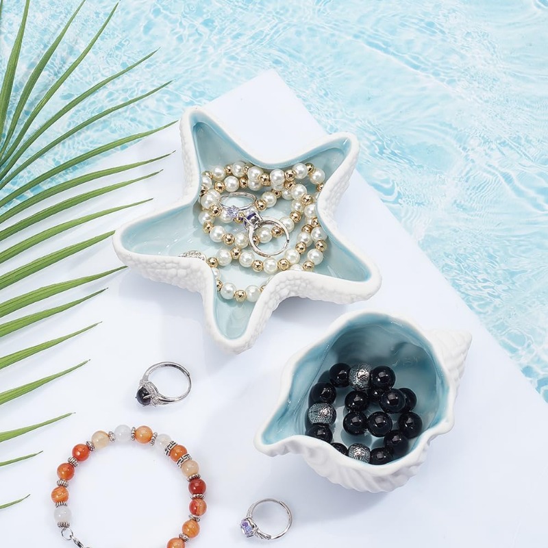 세라믹 주얼리 트레이 소라 불가사리 모양 아쿠아 쉘 장 - Ceramic Trinket Dish 리뷰 및 가격