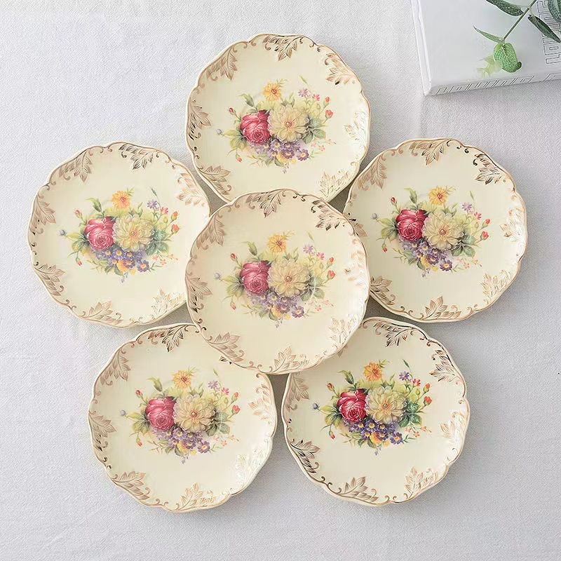 장미 꽃 손으로 그린 ​​커피 컵 접시 북유럽 디저트  - Ceramic Trinket Dish 리뷰 및 가격
