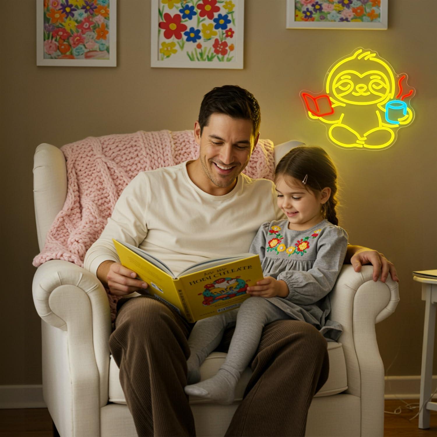 나무늘보 네온사인 USB 디밍 가능 LED 조명 침실  - Home Decor Gift 리뷰 및 가격