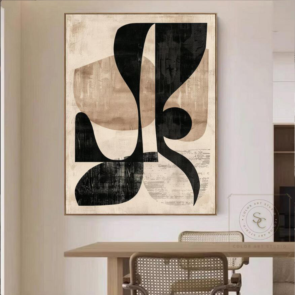 100% 수작업 추상 유화 검정 회색 라인 두꺼운 질감 - Home Decor Free Images 리뷰 및 가격
