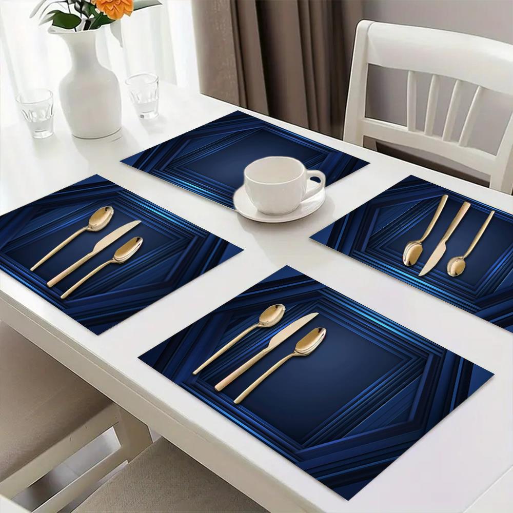 1pcs 파란색 수직선 플레이스매트 배경 벡터 프리젠테 - Home Decor Vector 리뷰 및 가격