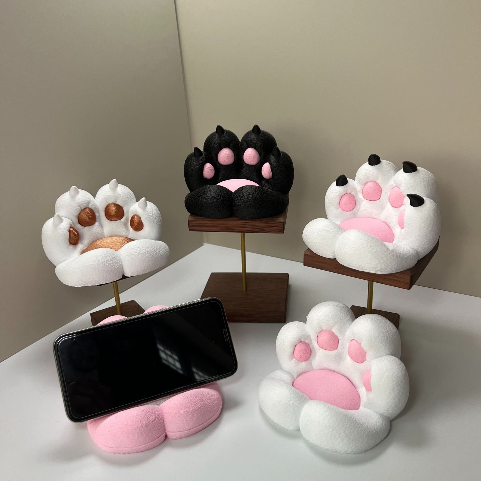 귀여운 고양이 발 모양의 책상 장식품, 휴대폰 및 태블 - Home Decor Happy 리뷰 및 가격