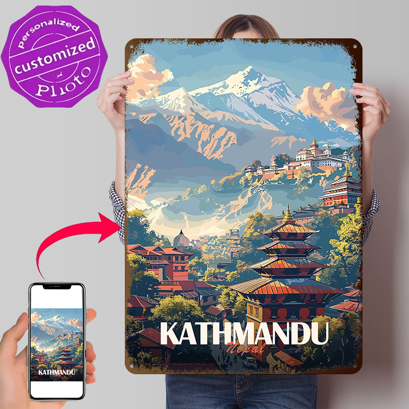 카트만두 네팔 도시 풍경 포스터 레트로 3D 프린팅 금 - Home Decor Kathmandu 리뷰 및 가격