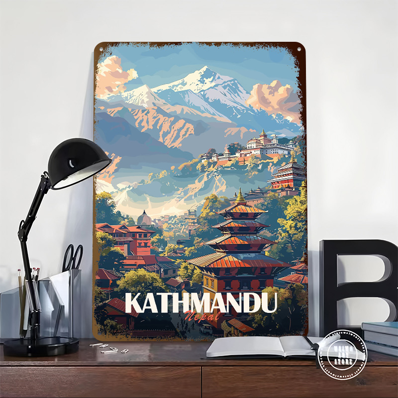 카트만두 네팔 도시 풍경 포스터 레트로 3D 프린팅 금 - Home Decor Kathmandu 리뷰 및 가격