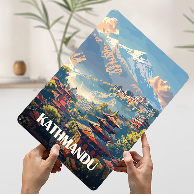카트만두 네팔 도시 풍경 포스터 레트로 3D 프린팅 금 - Home Decor Kathmandu 리뷰 및 가격