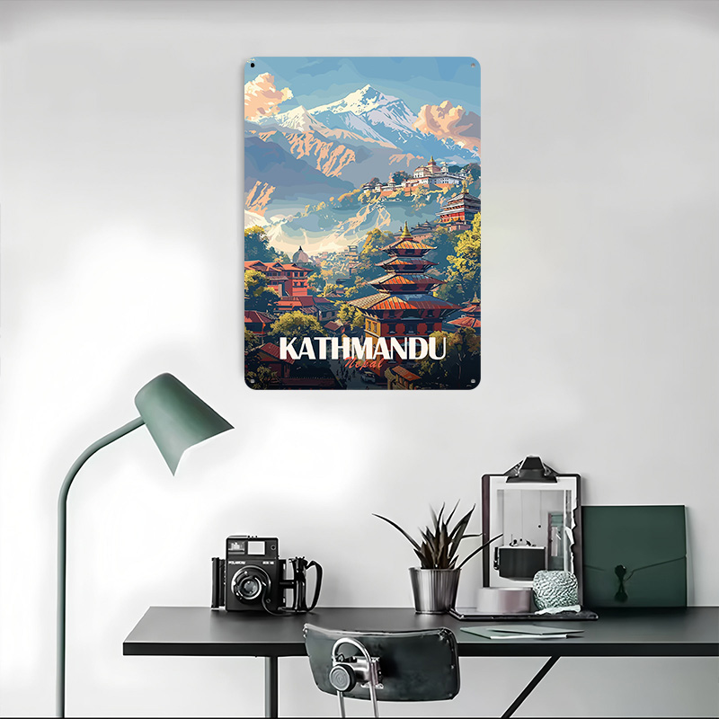 카트만두 네팔 도시 풍경 포스터 레트로 3D 프린팅 금 - Home Decor Kathmandu 리뷰 및 가격