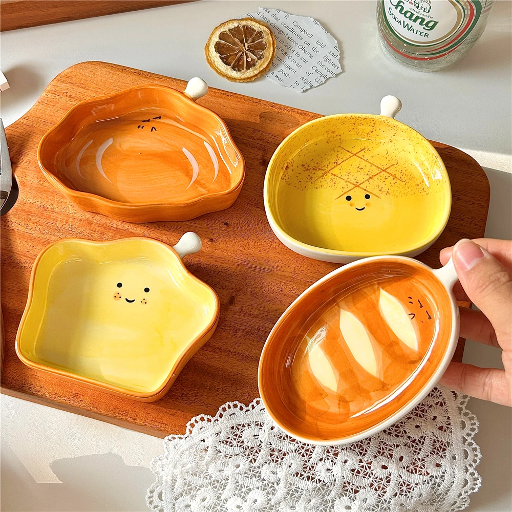 창의적인 빵 모양 세라믹 접시, 작은 소스 접시, 스낵 - Ceramic Trinket Dish 리뷰 및 가격