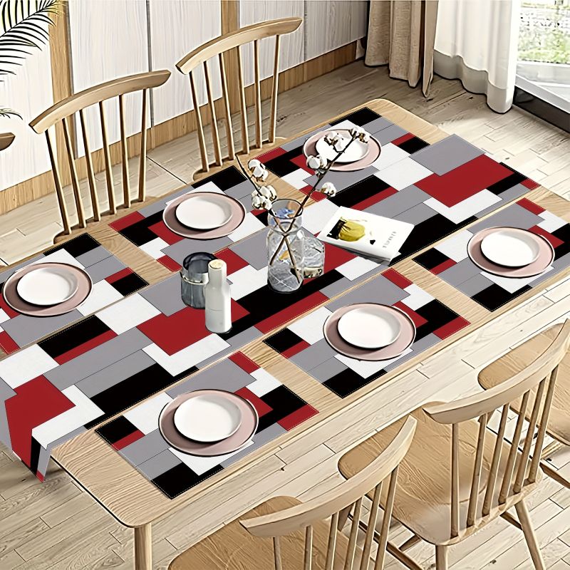 모던 미니멀리스트 대비 기하학 무늬 테이블 러너 플레이 - Linen Table Runner 리뷰 및 가격