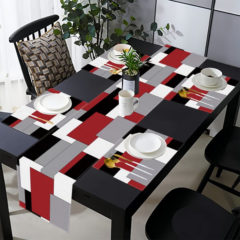 모던 미니멀리스트 대비 기하학 무늬 테이블 러너 플레이 - Linen Table Runner 리뷰 및 가격