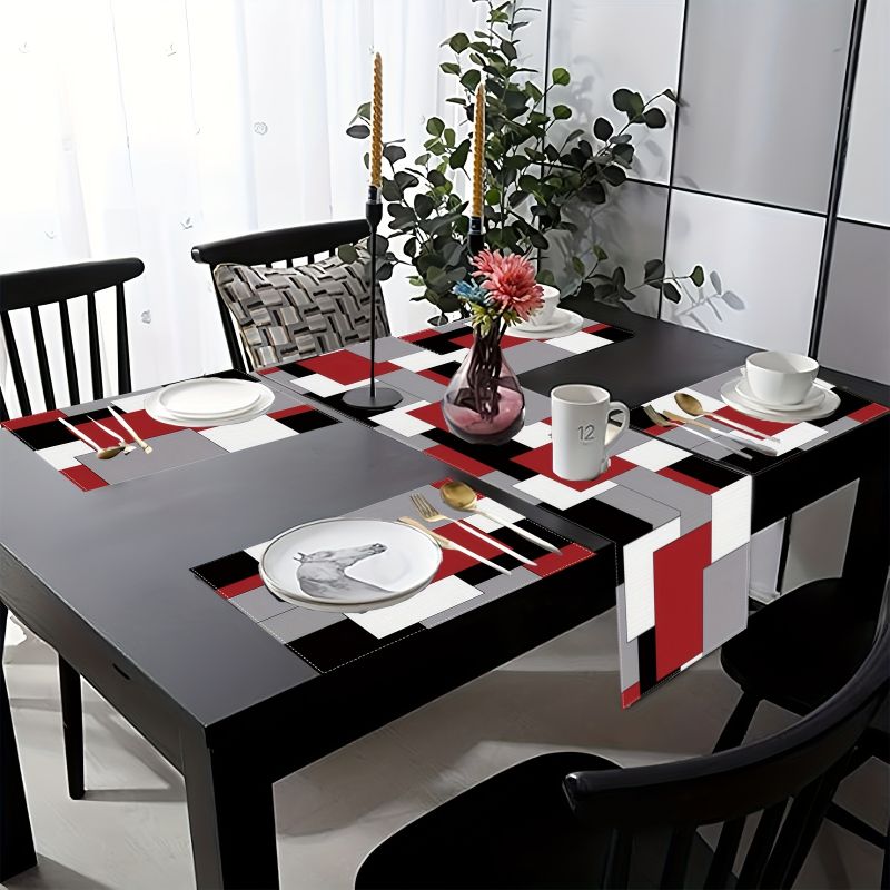 모던 미니멀리스트 대비 기하학 무늬 테이블 러너 플레이 - Linen Table Runner 리뷰 및 가격