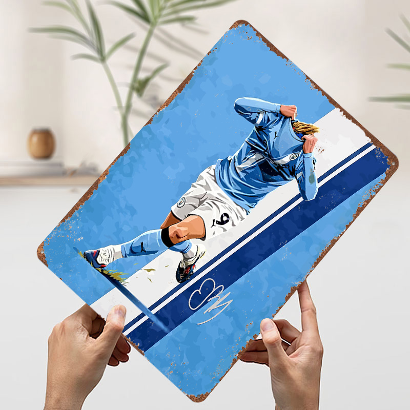 Haaland9 축구 벡터 인쇄 포스터 맞춤형 레트로  - Home Decor Vector 리뷰 및 가격