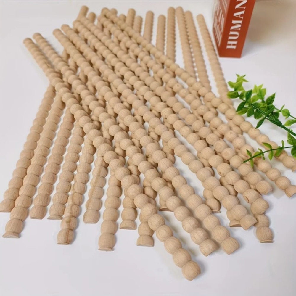 8Pcs 나무 장식용 구슬 장식 목재 트림1.1x0.5 - Home Decor Wall Molding 리뷰 및 가격