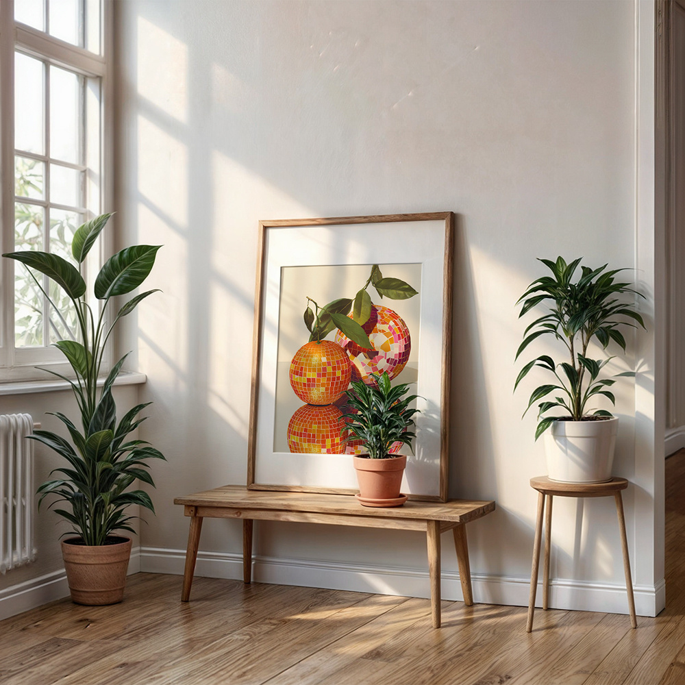 모던 디스코 오렌지 캔버스 벽 장식 그림, 2D 프린트 - Home Decor Orange 리뷰 및 가격