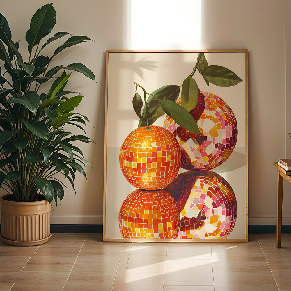모던 디스코 오렌지 캔버스 벽 장식 그림, 2D 프린트 - Home Decor Orange 리뷰 및 가격