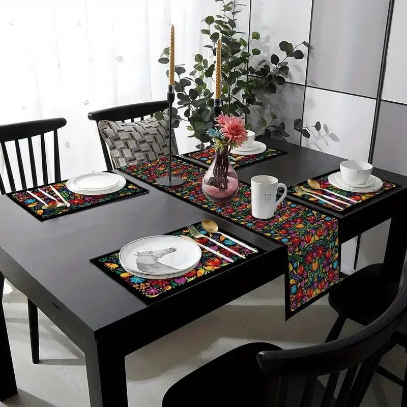 VIKAMA 보헤미안 플로럴 테이블 러너 플레이스매트  - Linen Table Runner 리뷰 및 가격