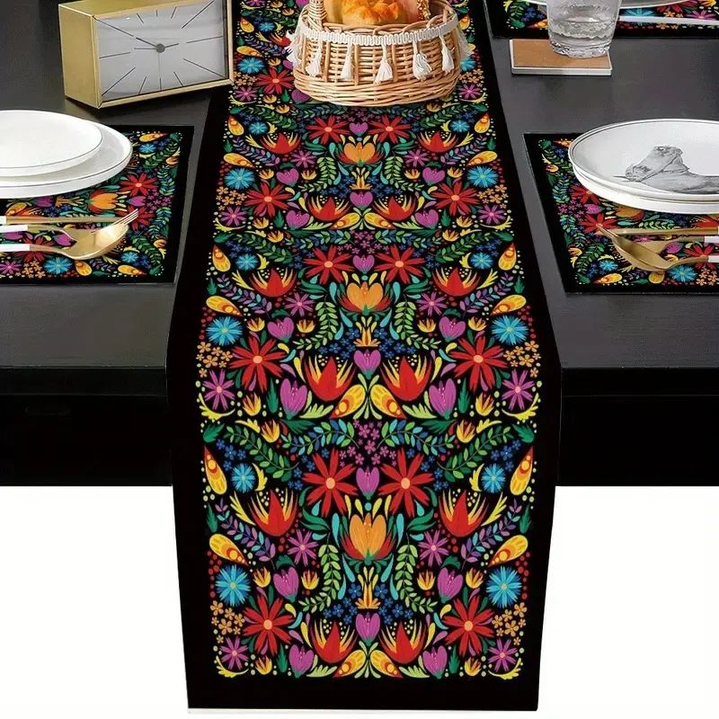VIKAMA 보헤미안 플로럴 테이블 러너 플레이스매트  - Linen Table Runner 리뷰 및 가격