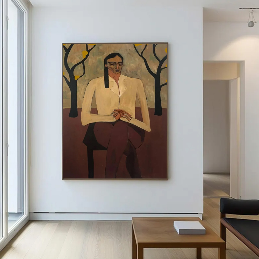 100% 수작업 추상 유화 캔버스 그림, 우아한 여성  - Home Decor Free Images 리뷰 및 가격