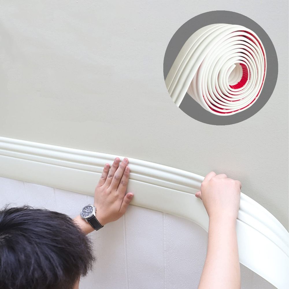 DIY 두꺼운 벽 베이스보드 충돌 방지 자가 접착 몰딩 - Home Decor Wall Molding 리뷰 및 가격
