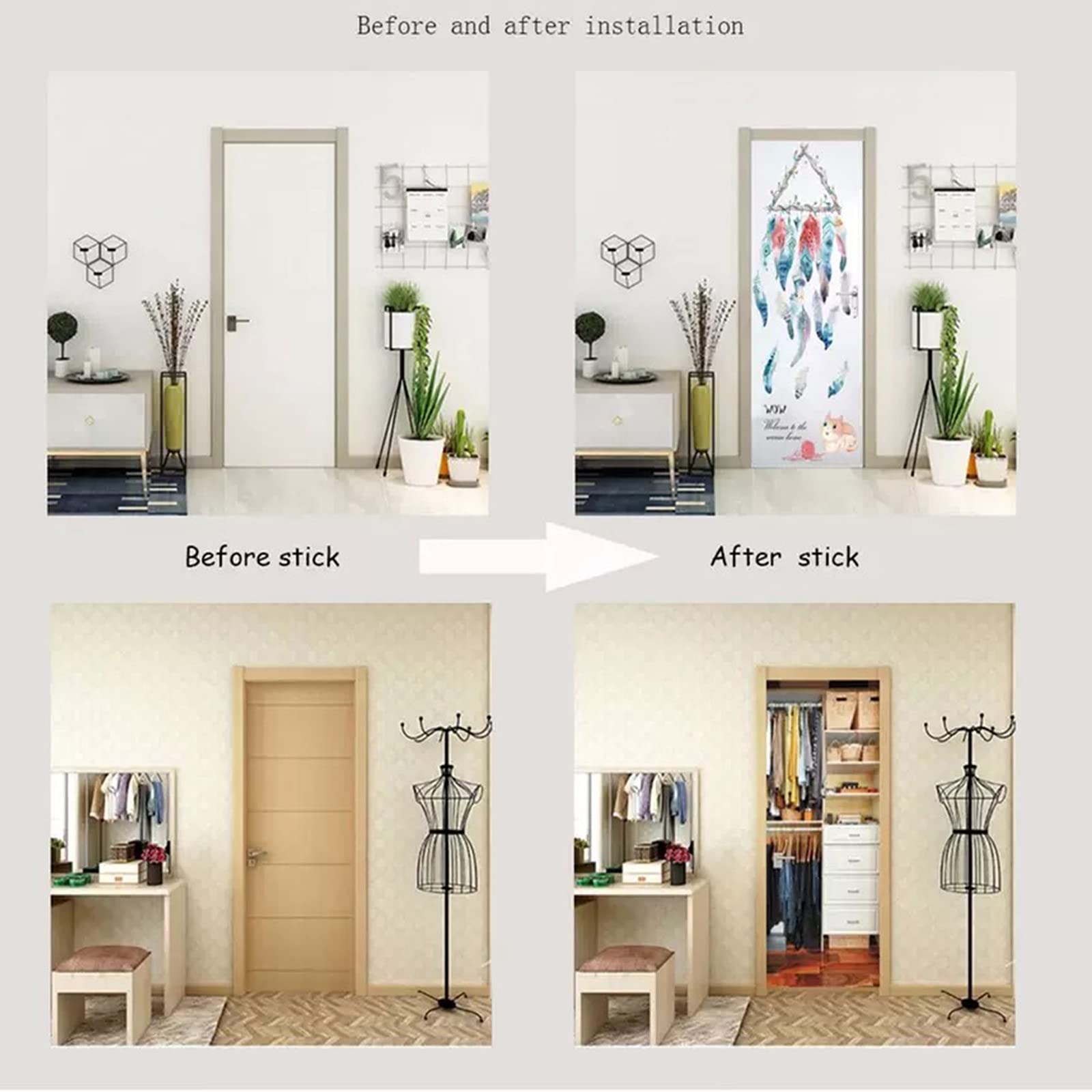 맞춤형 도어 스티커 벽지, 맞춤형 도어 스티커 벽화,  - Home Decor Free Images 리뷰 및 가격