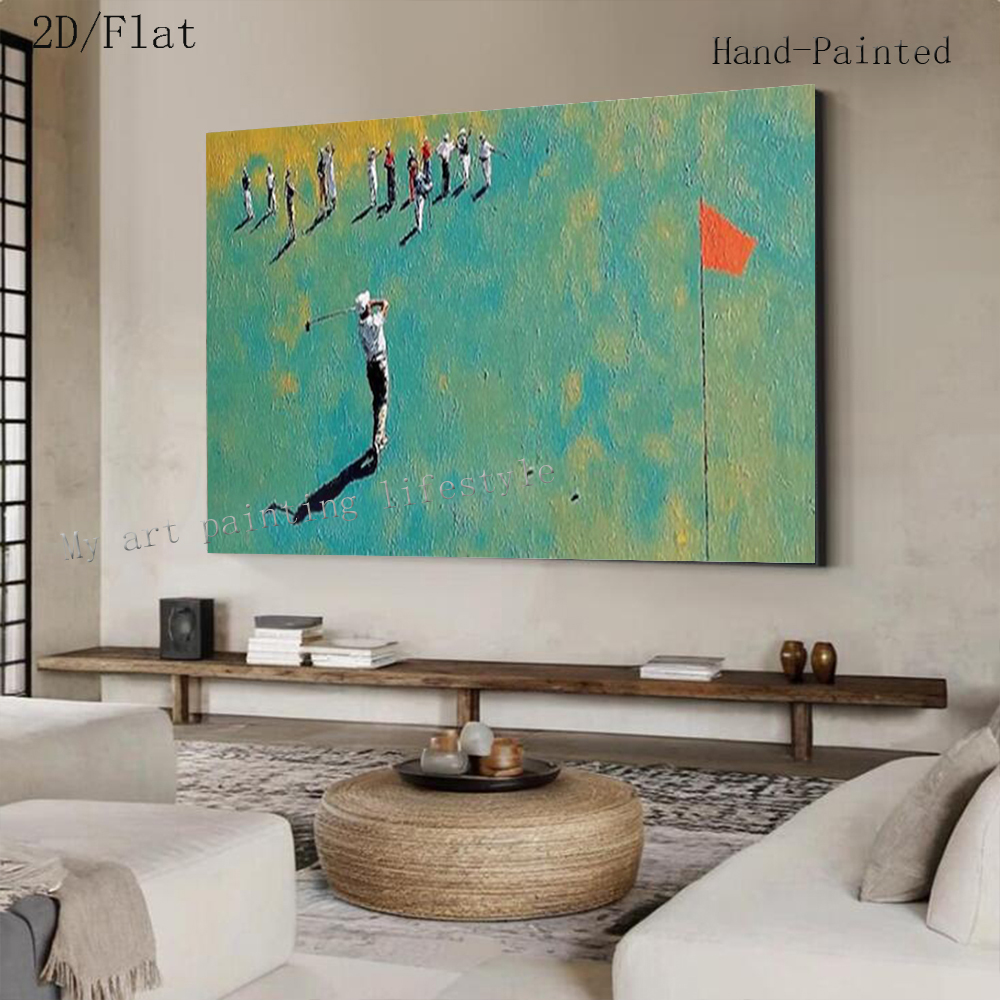 100% 수제 추상 유화 야외 스포츠 애호가 테마 벽  - Home Decor Free Images 리뷰 및 가격