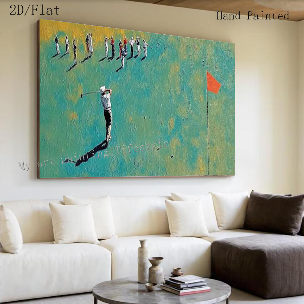 100% 수제 추상 유화 야외 스포츠 애호가 테마 벽  - Home Decor Free Images 리뷰 및 가격