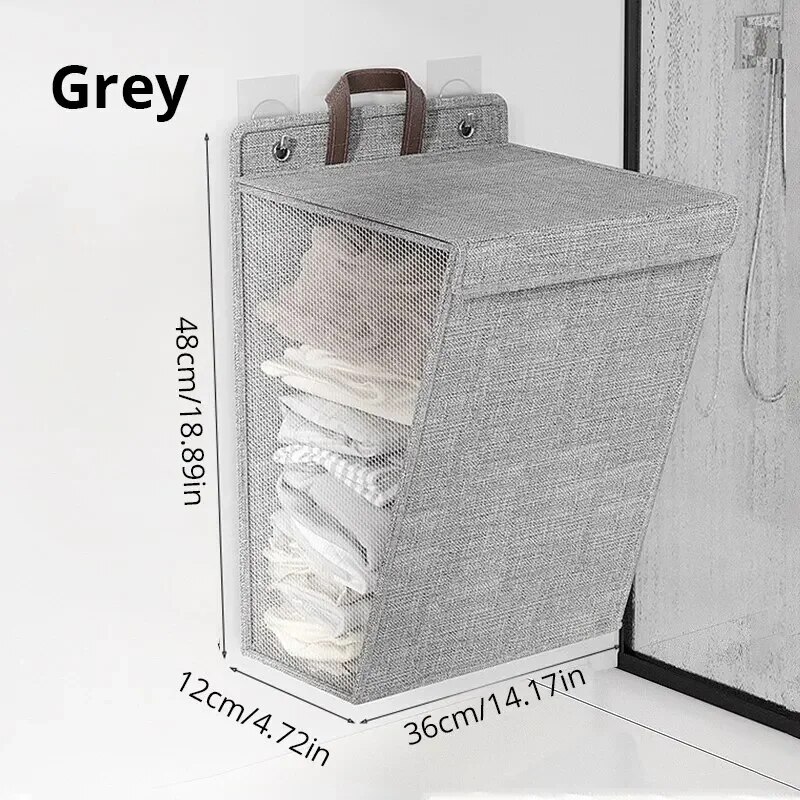 1pc 접이식 접착제 세탁 바구니 햄퍼, 다기능 펀치  - Woven Wall Basket 리뷰 및 가격