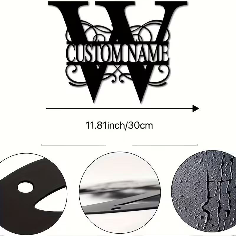 클래식 맞춤형 모노그램 금속 벽 장식 - 개인 맞춤 이 - Home Decor Names 리뷰 및 가격