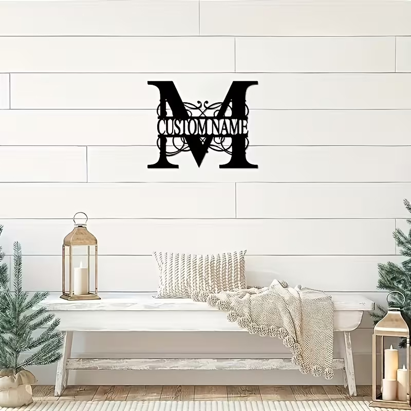 클래식 맞춤형 모노그램 금속 벽 장식 - 개인 맞춤 이 - Home Decor Names 리뷰 및 가격