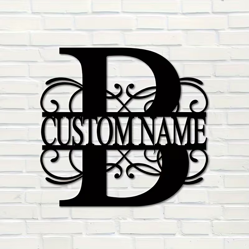 클래식 맞춤형 모노그램 금속 벽 장식 - 개인 맞춤 이 - Home Decor Names 리뷰 및 가격