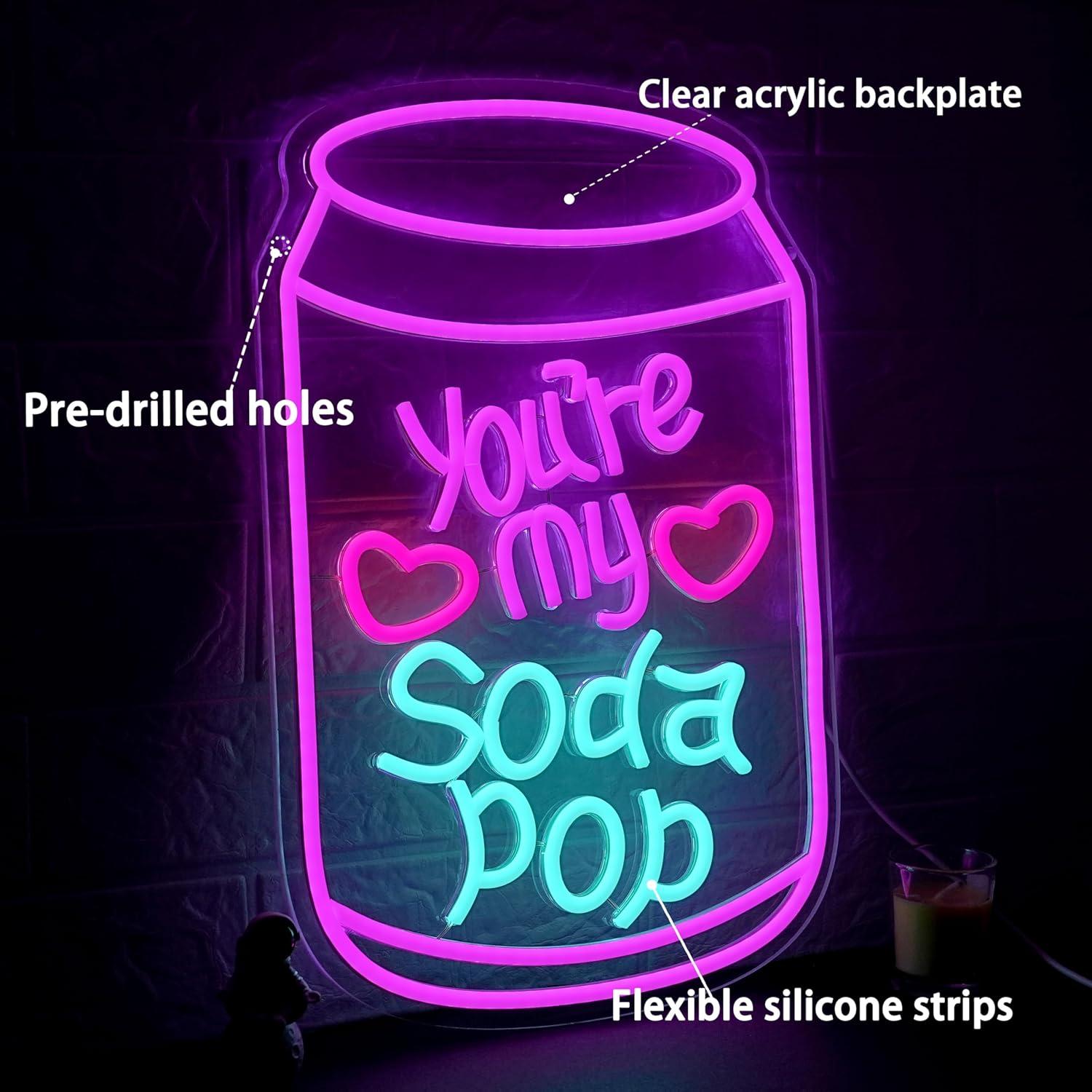 로맨틱 네온사인 디머블 LED 조명, 당신은 내 소다  - Home Decor Gift 리뷰 및 가격