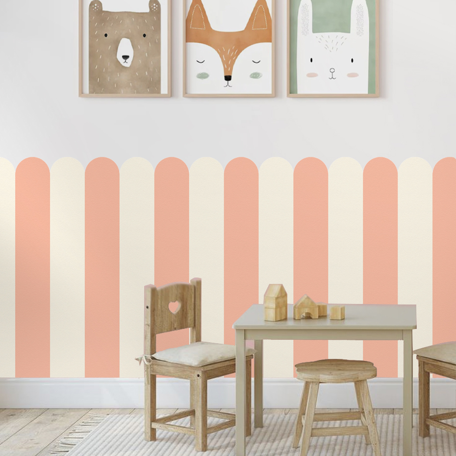 여러 가지 빛깔의 세로 줄무늬 아크 벽지 보육 어린이  - Flooring Home Decor 리뷰 및 가격