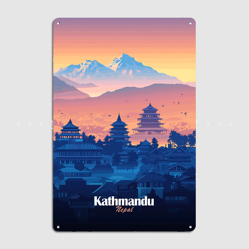 카트만두 스카이라인 여행 풍경 포스터 레트로 차고 클럽 - Home Decor Kathmandu 리뷰 및 가격