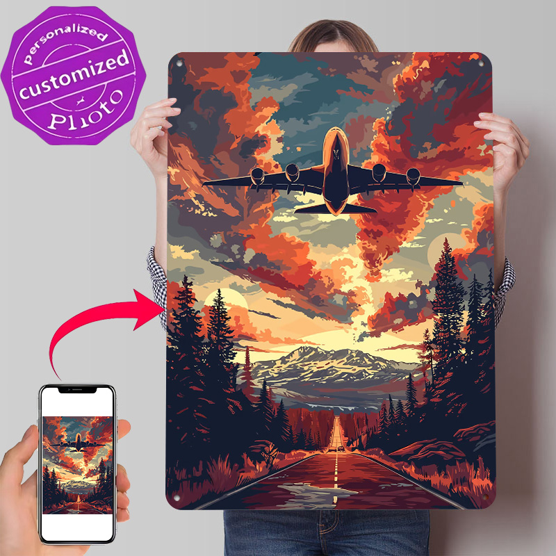 A380 비행기 스카이 벡터 아트 금속 포스터 맞춤형  - Home Decor Vector 리뷰 및 가격