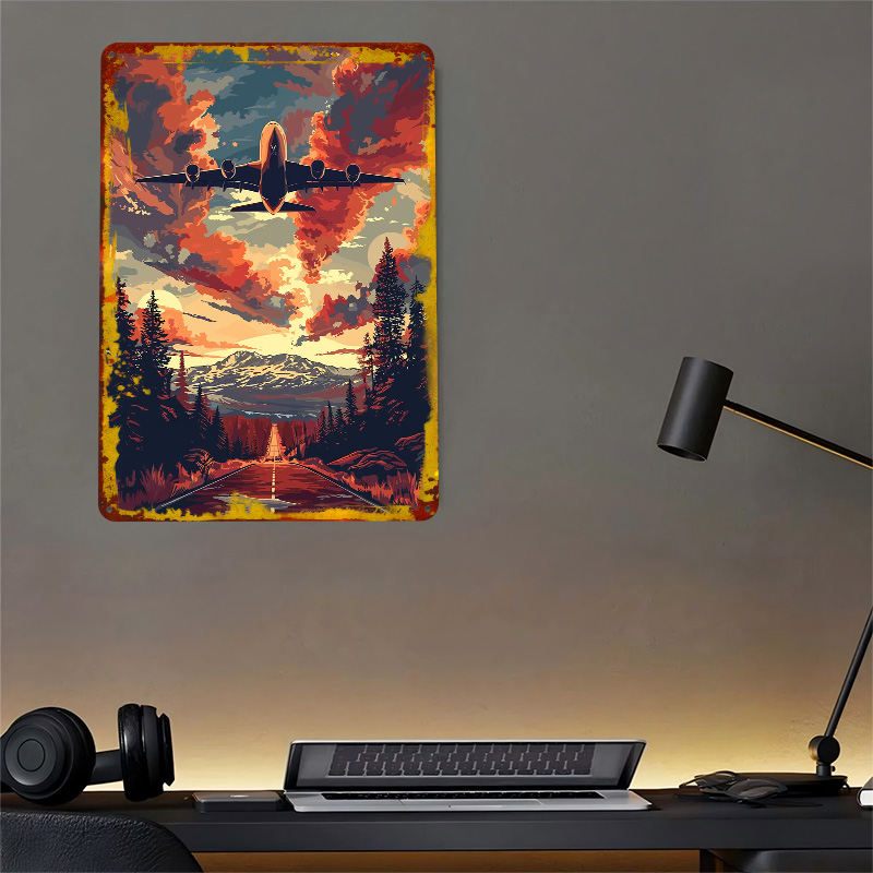 A380 비행기 스카이 벡터 아트 금속 포스터 맞춤형  - Home Decor Vector 리뷰 및 가격