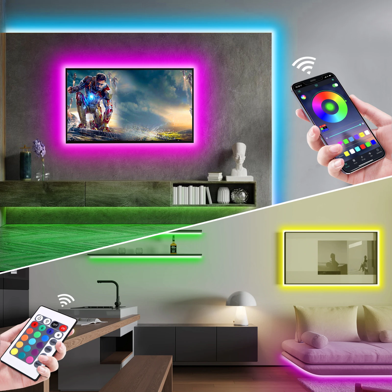 1-5m RGB LED 네온 스트립 라이트 5V USB - Home Decor Happy 리뷰 및 가격